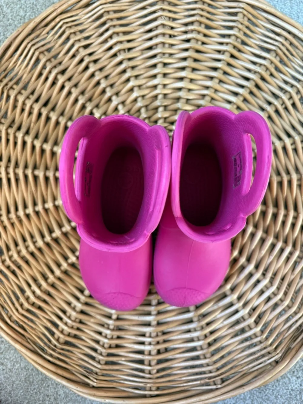 CROCS Toddle Handle It Pull On Rain Boots in Pink Crush Colorway Size 8C
